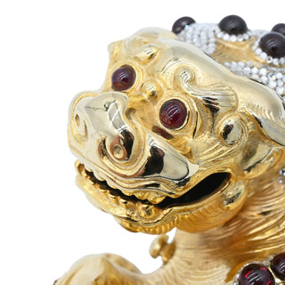 JUDITH LEIBER | Chinese Foo Dog Crystal Minaudière Clutch