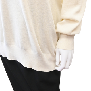 THE ROW | Ivory Silk & Cotton Oversized Turtleneck Sweater
