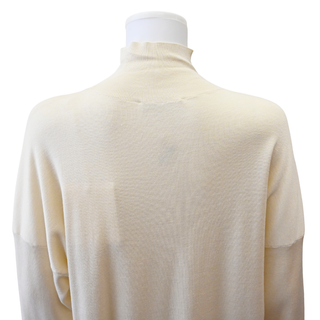THE ROW | Ivory Silk & Cotton Oversized Turtleneck Sweater