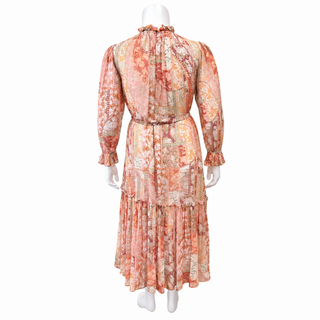ZIMMERMANN | Patchwork Floral Print Belted Midi Dress