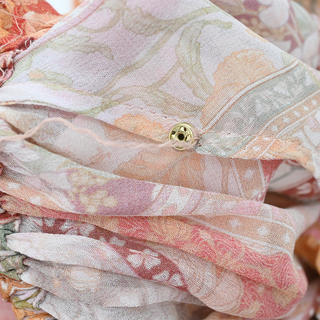 ZIMMERMANN | Patchwork Floral Print Belted Midi Dress