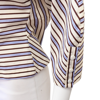 LELA ROSE | Striped Boat Neck Blouse