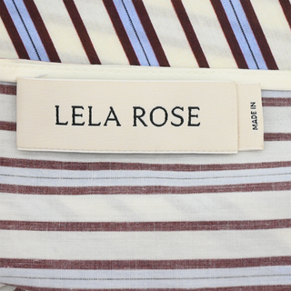 LELA ROSE | Striped Boat Neck Blouse