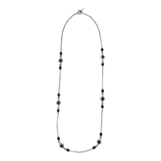 KONSTANTINO | Filigree Sterling Silver & Black Onyx Station Necklace