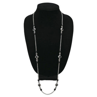 KONSTANTINO | Filigree Sterling Silver & Black Onyx Station Necklace