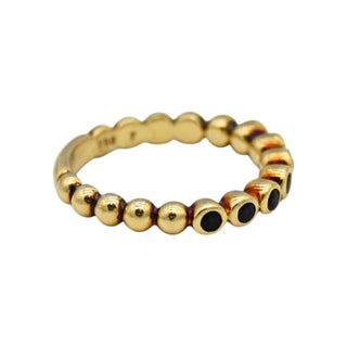 LAGOS | Caviar 18K Yellow Gold Black Diamond Ring