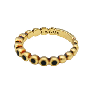 LAGOS | Caviar 18K Yellow Gold Black Diamond Ring