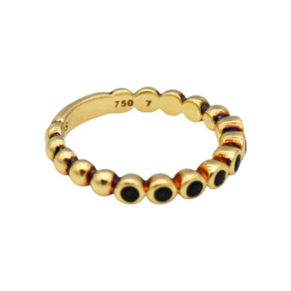 LAGOS | Caviar 18K Yellow Gold Black Diamond Ring