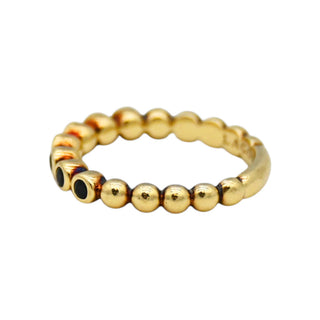 LAGOS | Caviar 18K Yellow Gold Black Diamond Ring