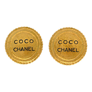 CHANEL | Round Coco Gold-Tone Clip-On Earrings