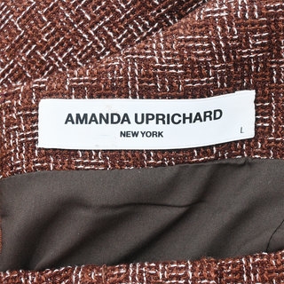 AMANDA UPRICHARD | Brown Tweed Button Detail Mini Dress