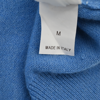 BRUNELLO CUCINELLI | Blue Cashmere V-Neck Short Sleeve Sweater