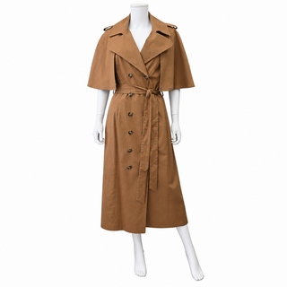 PEARL | Brown Cape Trench Coat