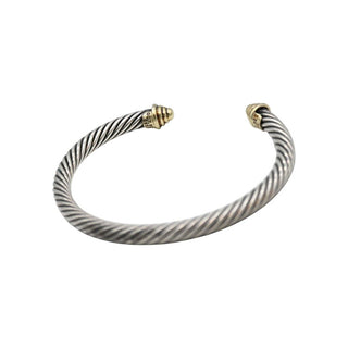 DAVID YURMAN | Cable Classics Sterling Silver & 14K Yellow Gold Cuff Bracelet