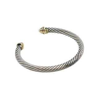 DAVID YURMAN | Cable Classics Sterling Silver & 14K Yellow Gold Cuff Bracelet