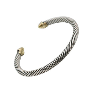 DAVID YURMAN | Cable Classics Sterling Silver & 14K Yellow Gold Cuff Bracelet