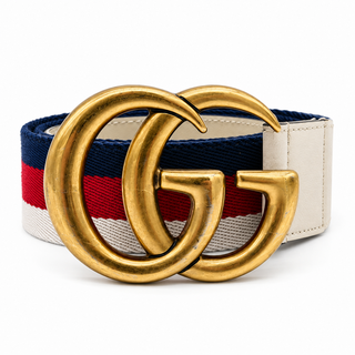 GUCCI | GG Marmont Web Stripe Canvas Belt