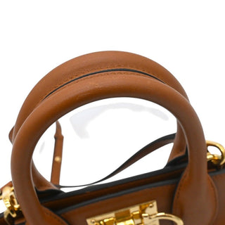 FERRAGAMO | Gancini Lock Leather Top Handle Satchel