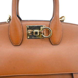 FERRAGAMO | Gancini Lock Leather Top Handle Satchel