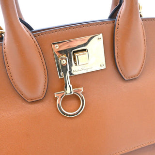 FERRAGAMO | Gancini Lock Leather Top Handle Satchel