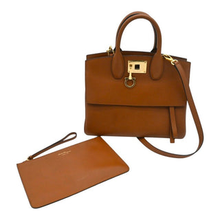FERRAGAMO | Gancini Lock Leather Top Handle Satchel