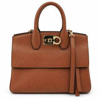 FERRAGAMO | Gancini Lock Leather Top Handle Satchel