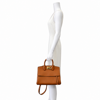 FERRAGAMO | Gancini Lock Leather Top Handle Satchel
