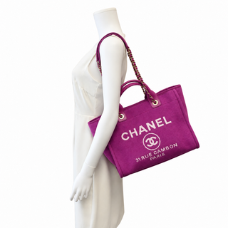 CHANEL | Deauville Large Logo Knit Tote Bag