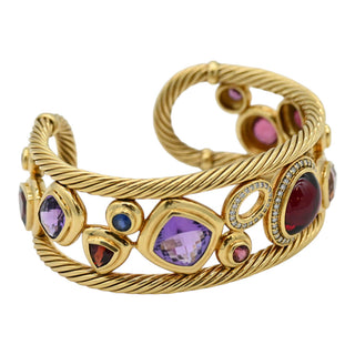DAVID YURMAN | Mosaic Multistone & Diamond Cuff Bracelet
