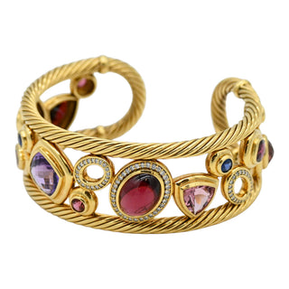 DAVID YURMAN | Mosaic Multistone & Diamond Cuff Bracelet