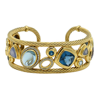 DAVID YURMAN | Mosaic Multistone & Diamond Cuff Bracelet