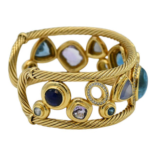 DAVID YURMAN | Mosaic Multistone & Diamond Cuff Bracelet