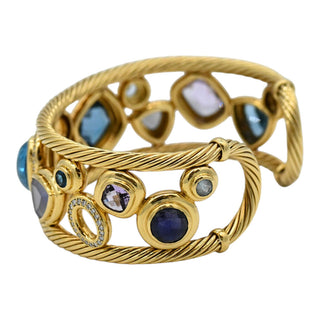 DAVID YURMAN | Mosaic Multistone & Diamond Cuff Bracelet