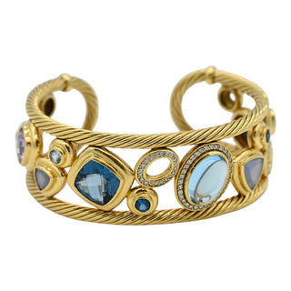 DAVID YURMAN | Mosaic Multistone & Diamond Cuff Bracelet