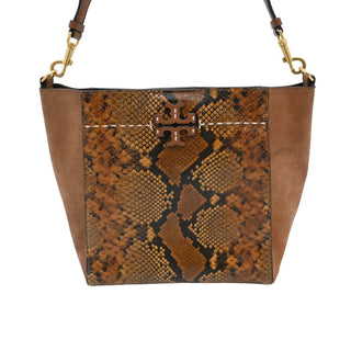 TORY BURCH | McGraw Snake-Embossed Leather & Suede Shoulder Bag