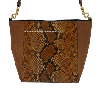 TORY BURCH | McGraw Snake-Embossed Leather & Suede Shoulder Bag