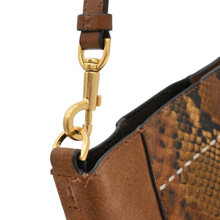 TORY BURCH | McGraw Snake-Embossed Leather & Suede Shoulder Bag