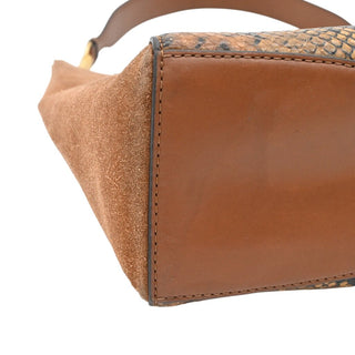 TORY BURCH | McGraw Snake-Embossed Leather & Suede Shoulder Bag
