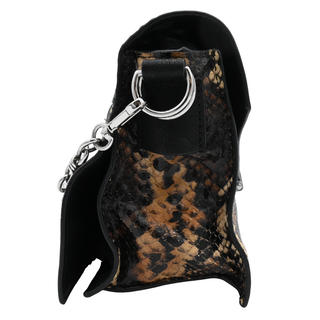 ALL SAINTS | Snakeskin-Embossed Leather Tassel Crossbody Bag