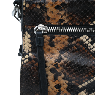 ALL SAINTS | Snakeskin-Embossed Leather Tassel Crossbody Bag