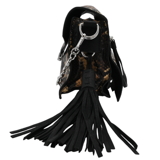 ALL SAINTS | Snakeskin-Embossed Leather Tassel Crossbody Bag