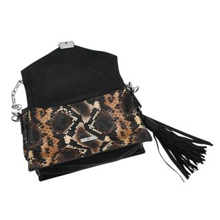 ALL SAINTS | Snakeskin-Embossed Leather Tassel Crossbody Bag