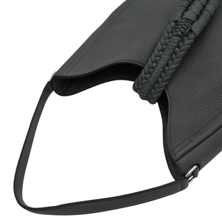 ALTUZARRA | Braided Tassel Pebbled Leather Hobo Shoulder Bag