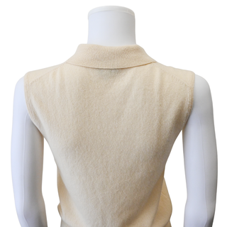 GANNI | Ivory Logo Button Knit Sweater Vest