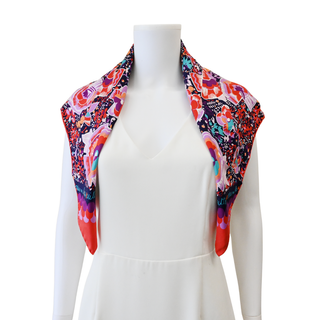 LOUIS VUITTON | Multicolor Floral Print Silk Scarf