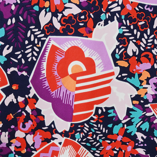 LOUIS VUITTON | Multicolor Floral Print Silk Scarf