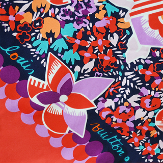 LOUIS VUITTON | Multicolor Floral Print Silk Scarf