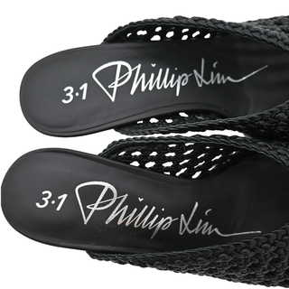 PHILLIP LIM | Woven Leather Square-Toe Heeled Mules