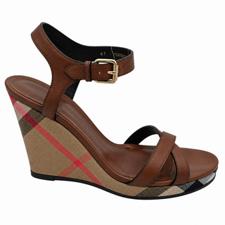 BURBERRY | Nova Check Wedge Sandals