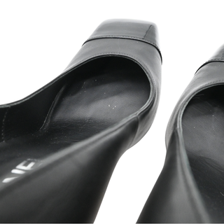 CHANEL | CC Logo Leather & Patent Cap Toe Block Heel Pumps